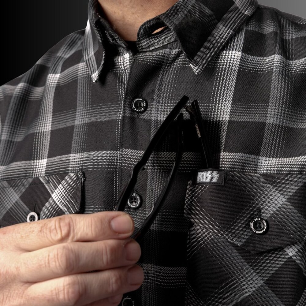 DIXXON x KISS- DRESSED TO KILL- Collab Limited Edition Flannel Shirt - Men's XL - Picture 4 of 11